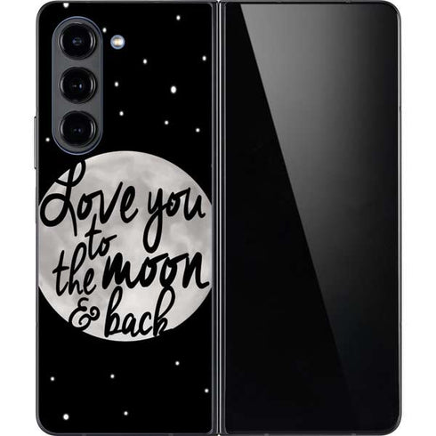 To The Moon And Back BW Galaxy Z Fold5 5G Skin